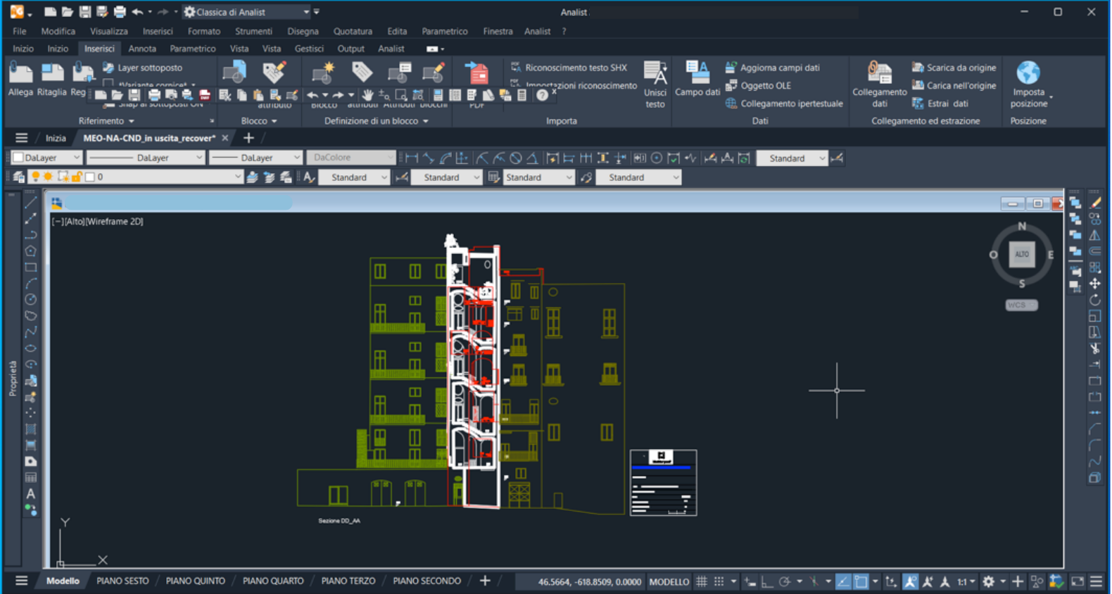 Sezione CAD · restituzione architettonica